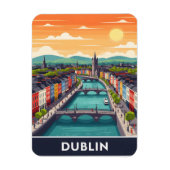 Colorful Dublin Cityscape – River Liffey & Bridges Magnet (Vertikal)