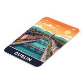 Colorful Dublin Cityscape – River Liffey & Bridges Magnet (Linke Seite)