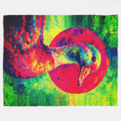 Colorful Duck Portrait Vibrant Impasto Fleecedecke (Vorderseite (Horizontal))