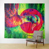 Colorful Duck Portrait Vibrant Impasto Wandteppich (Beispiel (Horizontal))