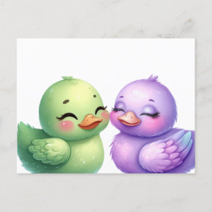 Colorful Ducklings Postkarte