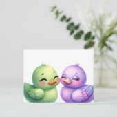 Colorful Ducklings Postkarte (Stehend Vorderseite)