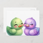 Colorful Ducklings Postkarte (Vorne/Hinten)