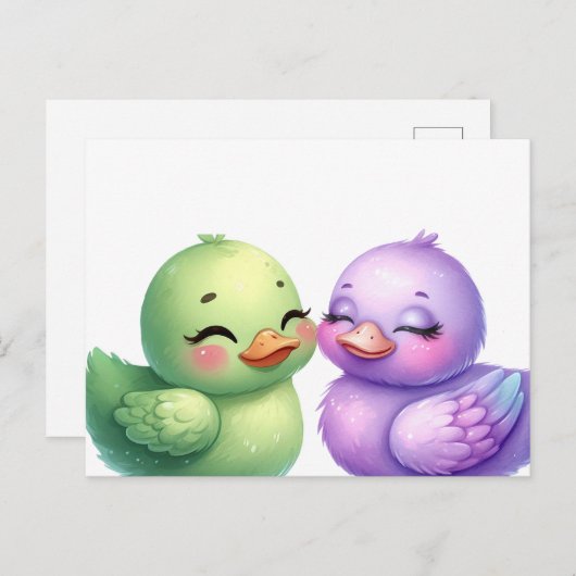 Colorful Ducklings Postkarte (Vorne/Hinten)