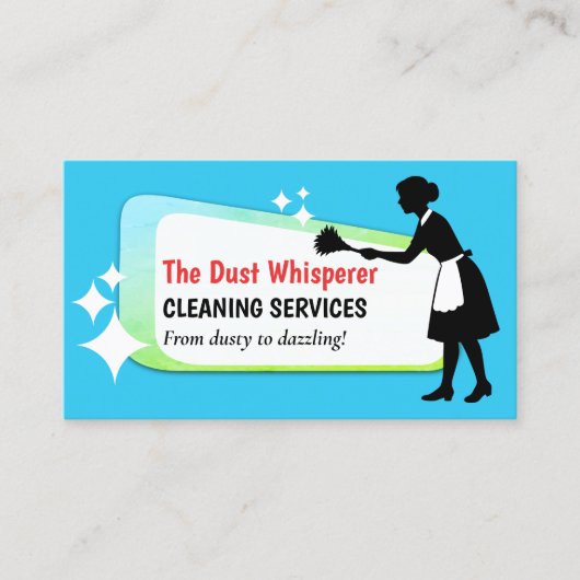 Colorful Dusting Maid Professional Cleaning Busine Visitenkarte (Vorderseite)