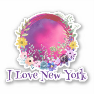 Colorful Earth I Liebe New York Sticker