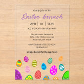 Colorful Easter Brunch Acryleinladungen (Vorderseite)