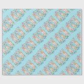 Colorful Easter Bunnies with Bows Geschenkpapier (Flach)