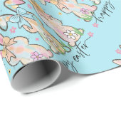 Colorful Easter Bunnies with Bows Geschenkpapier (Rolleneckpunkt)