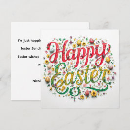 Colorful  Easter Card , Personalized Easter Card  Feiertagskarte