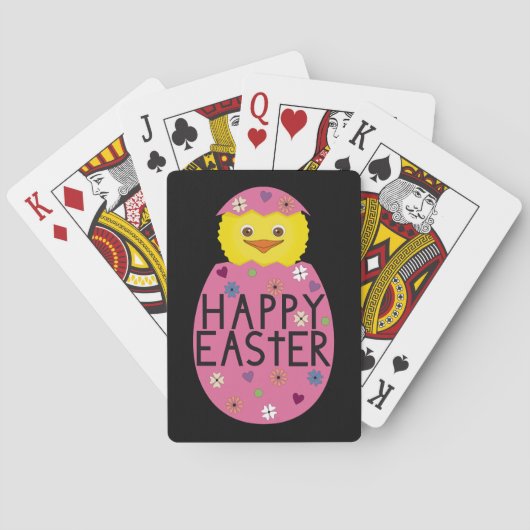 Colorful Easter Chick in Painted Egg Spielkarten (Rückseite)