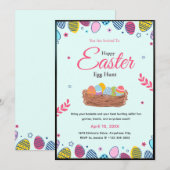 Colorful Easter Egg Hunt Party Invitation Einladung (Vorne/Hinten)