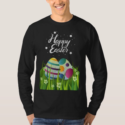 Colorful Easter Egg Hunting Easter Day Holiday T-Shirt (Vorderseite)
