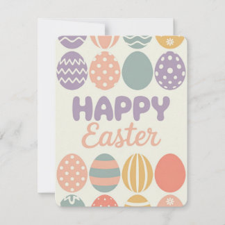 Colorful Easter Eggs Spring Pastel Holiday Card Feiertagskarte