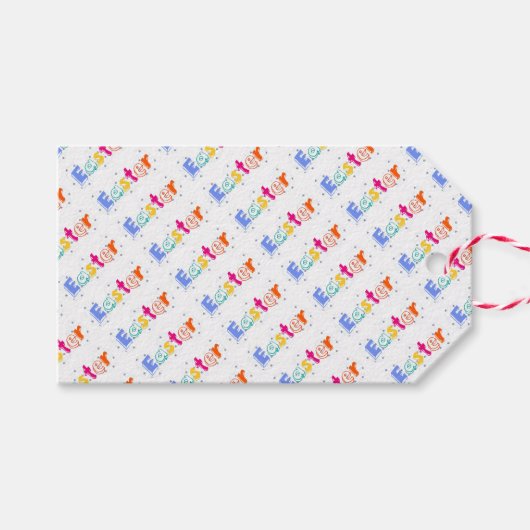 Colorful “Easter” Lettering  Geschenkanhänger (Vorderseite (Horizontal))