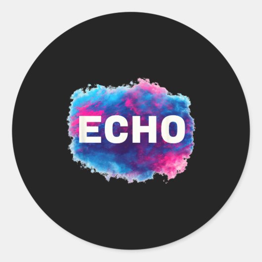 Colorful Echo Look Runder Aufkleber (Vorderseite)