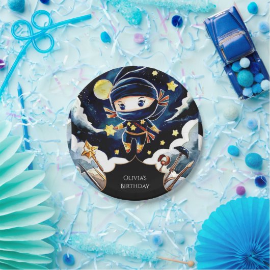 Colorful Editable Ninja Birthday Pappteller (Party)