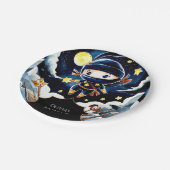 Colorful Editable Ninja Birthday Pappteller (Schrägansicht)