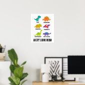 Colorful Educational Dinosaurs Kids Room Poster (Heimbüro)