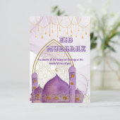 Colorful Eid Mubarak Card Dankeskarte (Stehend Vorderseite)