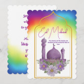 Colorful Eid Mubarak Card Feiertagskarte (Vorne/Hinten)