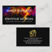 Colorful Electric Lightning Wave Electrical Visitenkarte (Vorne/Hinten)