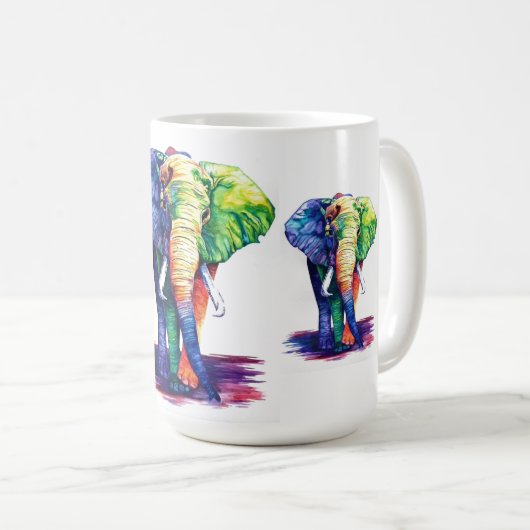 Colorful elephant kaffeetasse (VorderseiteRechts)