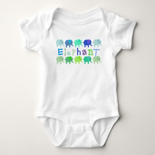 Colorful Elephants Baby Romper Baby Strampler (Vorderseite)