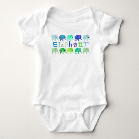 Colorful Elephants Baby Romper Strampler (Vorderseite)