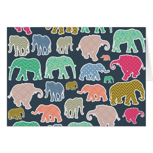 Colorful Elephants, Pattern Of Elephants, Zigzag (Vorderseite (Horizontal))