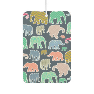 Colorful Elephants, Pattern Of Elephants, Zigzag Autolufterfrischer