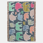 Colorful Elephants, Pattern Of Elephants, Zigzag Decke (Vorderseite Vertikal)