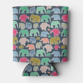 Colorful Elephants, Pattern Of Elephants, Zigzag Dosenkühler (Vorderseite)