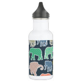 Colorful Elephants, Pattern Of Elephants, Zigzag Edelstahlflasche (Links)