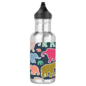 Colorful Elephants, Pattern Of Elephants, Zigzag Edelstahlflasche (Rechts)