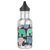 Colorful Elephants, Pattern Of Elephants, Zigzag Edelstahlflasche (Links)