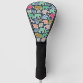 Colorful Elephants, Pattern Of Elephants, Zigzag Golf Headcover (Vorderseite)