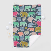 Colorful Elephants, Pattern Of Elephants, Zigzag Golfhandtuch (Insitu)