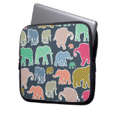 Colorful Elephants, Pattern Of Elephants, Zigzag Laptopschutzhülle (Vorderseite Links)