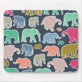 Colorful Elephants, Pattern Of Elephants, Zigzag Mousepad (Vorne)