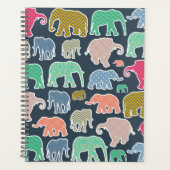 Colorful Elephants, Pattern Of Elephants, Zigzag Planer (Vorderseite)