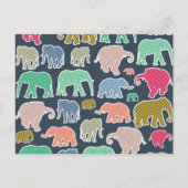 Colorful Elephants, Pattern Of Elephants, Zigzag Postkarte (Vorderseite)