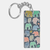 Colorful Elephants, Pattern Of Elephants, Zigzag Schlüsselanhänger (Vorderseite links)