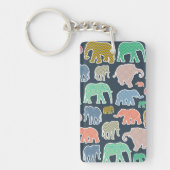 Colorful Elephants, Pattern Of Elephants, Zigzag Schlüsselanhänger (Vorderseite)