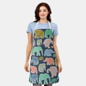 Colorful Elephants, Pattern Of Elephants, Zigzag Schürze (Getragen)