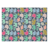 Colorful Elephants, Pattern Of Elephants, Zigzag Tischdecke (Vorderseite (Horizontal))
