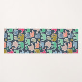 Colorful Elephants, Pattern Of Elephants, Zigzag Yogamatte (Vorderseite (Horizontal))