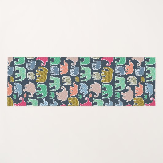 Colorful Elephants, Pattern Of Elephants, Zigzag Yogamatte (Vorderseite (Horizontal))