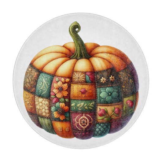 COLORFUL EMBROIDERY LOOK FALL PUMPKIN SCHNEIDEBRETT (Vorderseite)