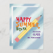 Colorful End of School Year Lehrer Mitteilungskart (Vorne/Hinten)